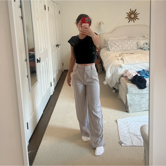 Grey silk H&M trousers - Picture 1 of 2